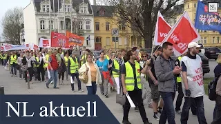 Streik öffentlicher Dienst in Südbrandenburg...Verdi Kundgebung in Cottbus