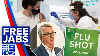 Free flu shots for Victorians in June as flu cases soar | 9 News Australia