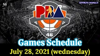 PBA Philippine Cup Games Schedule (July 28, 2021)