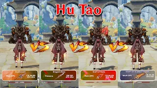 Hu Tao Weapon Comparison!! Staff of Homa vs ALL Weapons!! which one is the best?? Genshin Impact!!!