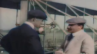 The Wright Brothers First Flight 1903 in AI - Enhanced Color
