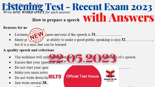 IELTS Listening Actual Test 2023 with Answers | 22.05.2023