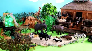 Safari Animal Care Dioramas for Animal Figurines   Learn Animal Names