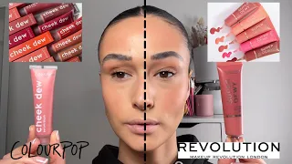 NEW REVOLUTION liquid Blush VS COLOURPOP cheek dew serum blush - Comparison and review