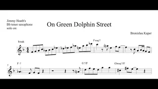 Jimmy Heath's tenor sax solo on 'On Green Dolphin Street' (Bb transposition)