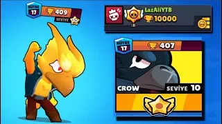 10.SEVİYE MAX ANKA CROW ile 10.000 KUPA OLDUM ! Brawl Stars