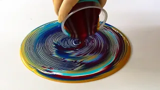 Rings & Flowers ~ COLLABORATION with @MinaVillegasArt ~ Acrylic pour painting ~ Fluid artist