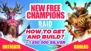 ⚔️FREE Urticata & Gorlos⚔️Raid Shadow Legends free epic champions: How to get? | Build and Masteries