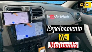 Como espelhar seu telefone na central multimidia 2 Dim #uber #99pop