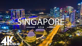 FLYING OVER SINGAPORE (4K UHD) - Relaxing Music Along With Beautiful Nature Videos - 4K UHD TV