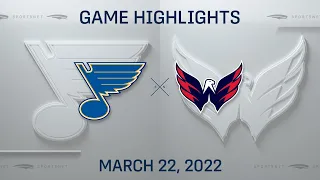 NHL Highlights | Blues vs. Capitals - Mar. 22, 2022