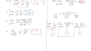 Limit Exercises (Calculus Exam 1 Review)