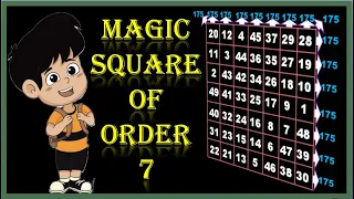 Magic square of order 7 with magic constant 175. 7×7 magic square.