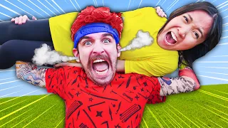 MONSTER DANIEL! Extreme Hide and Seek Challenge vs Trampoline Park Carnival Last To Get Caught Wins!