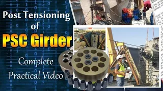 Post Tensioning of PSC Girder | PSC Girder Stressing in Hindi