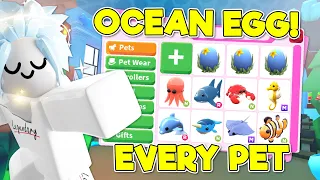 OPENING ALL OF THE OCEAN EGG PETS and getting NEONS in ROBLOX ADOPT ME!