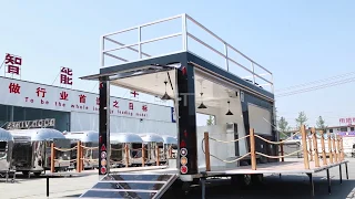 Two-floor foldable mobile wine bar food truck concession trailer for customization