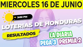 Sorteo 3PM Loto Honduras, La Diaria, Pega 3, Premia 2, Miércoles 16 de Junio del 2021 | Ganador 😱🤑💰💵