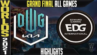 DK vs EDG Highlights ALL GAMES | Worlds 2021 GRAND FINAL | Damwon KIA vs Edward Gaming