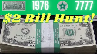 Searching $2 Bills! | Hunting for Rare $2 Bills | Looking for 1976 Mismatch, Star Notes and More!