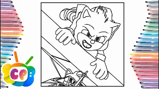 Sonic in the movie coloring page/ Sonic coloring pages/Cartoon - On&On (feat. D. Levi) [NCS Release]