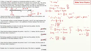 Dynamics: Connected Particles and Friction Question