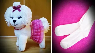 😍 MAKING A CUTE ORNAMENTAL DOG FROM SOCKS/💥It Was So Sweet