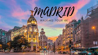 Madrid Walking Tour   Spain 🇪🇸 4k 60fps with Captions | Gran Vía, Puerta del Sol, Plaza Mayor