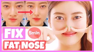 Get High, Sharp, Beautiful Nose with This Massage! | Slim Down, Reshape Your Fat Nose