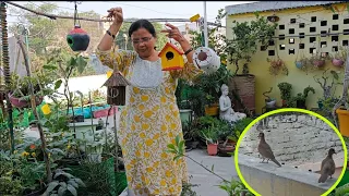 Making of bird houses n bird feeders | DIY Use of waste containers | rope | sticks
