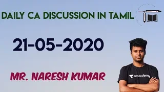 Daily CA Live Discussion in Tamil | 21-05-2020 |Mr.Naresh kumar