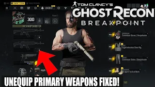 Ghost Recon Breakpoint Equip/Unequip Primary Weapons FIXED!