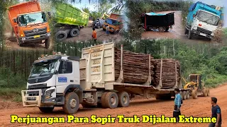 Truk Trailer Volvo Menyerah ||Akibat Terlalu Memaksa Banya Truk Nyaris Terguling & Menghantam Tebing
