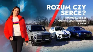 Serce czy rozum? BMW iX vs. Maserati Levante Hybrid vs. Mercedes AMG G63