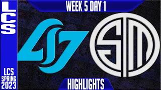 CLG vs TSM Highlights | LCS Spring 2023 W5D1 | Counter Logic Gaming vs Team Solomid