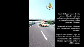 Incidente in Autostrada 20 agosto 2020