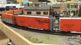 G Scale NYC Freight Train on indoor Layout; LGB, Aristocraft, USA Trains