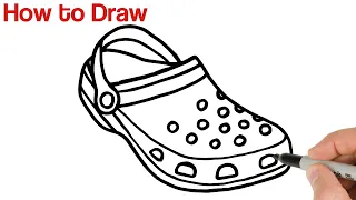 How to Draw Crocs | Easy Shoes Drawing