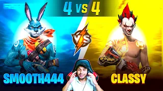 CLASSY VS SMOOTH  4 VS 4  CLASH SQUAD ||   #nonstopgaming  - FREE FIRE LIVE