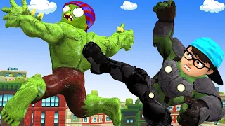 Boy Nick Became Strong NickHulk Help Police Wanted Giant Zombie vs Chucky - Scary Teacher 3D Funny