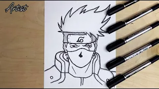 How to draw Kakashi Hatake || Easy drawing anime step by step || Easy drawing for beginners