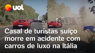 Casal de turistas morre em acidente envolvendo carros de luxo na Itália