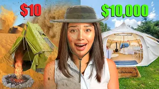 تحدي تخييم بقيمة 10$ مقابل خيمة ب 10,000$