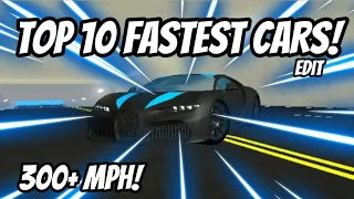 TOP 10 FASTEST CARS IN CAR DEALERSHIP TYCOON! (EDIT) | Car Dealership Tycoon | Samuel Evan