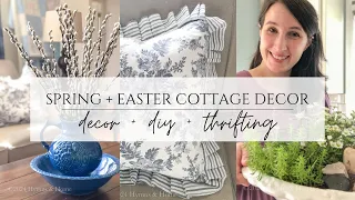 Spring & Easter Cottage - DIY Accents from Repurposed Fabric, Easter Centerpiece, Thrifted Decor