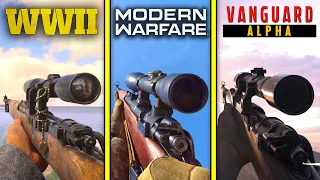 Call of Duty WW2 vs MODERN WARFARE vs VANGUARD 2021 (alpha) — Weapons Comparison