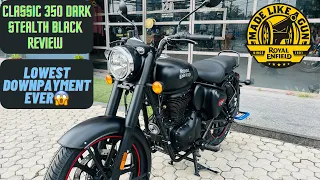 Royal Enfield Classic 350 Dark Stealth Black Review In Hindi | EMI & Downpayment