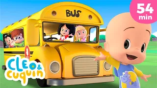 As rodas do ônibus 🚌 e mais músicas infantis em português com Cleo e Cuquin - Família Telerín