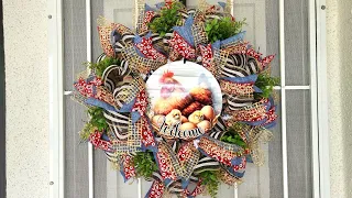 How to make a farmhouse inspired wreath with deco mesh