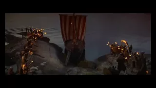 Kirk Douglas (Einar) viking funeral